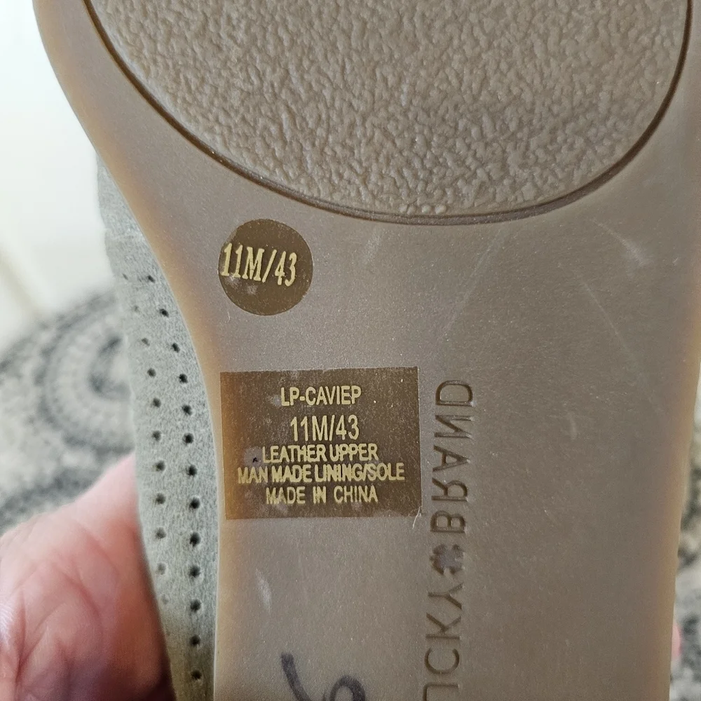 Lucky Brand Cavie Eyelet Slip On Loafer Suede Leather Olive Green